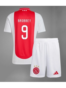 Ajax Brian Brobbey #9 Replika Hemmakläder Barn 2024-25 Kortärmad (+ byxor)